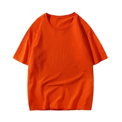 an orange t-shirt on a white background
