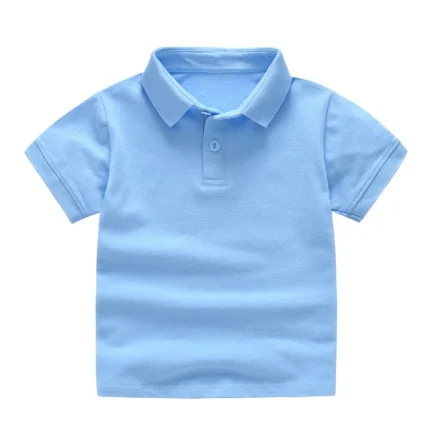 light blue polo shirt