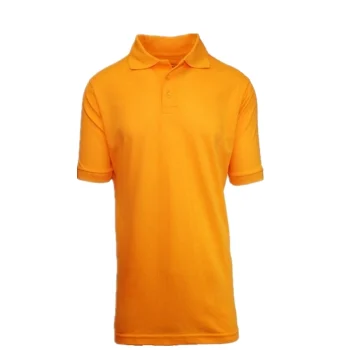 a yellow polo shirt with collar