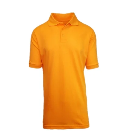 a yellow polo shirt with collar